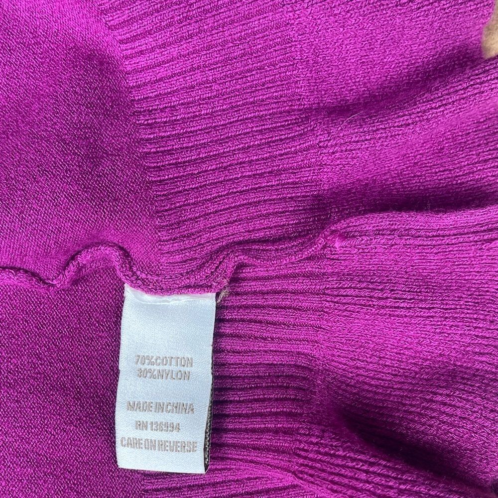 VILA Fuchsia Ruffle Trim Cardigan zipper Long Sleeve Large - Picture 6 of 7